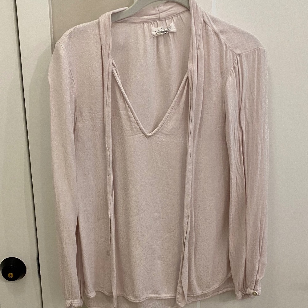 Velvet Brand long sleeve blouse with faint cheetah print